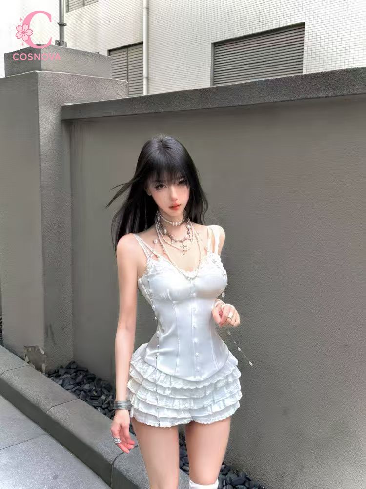 Cami Top Lace - 코케트 레이스 코르셋 투피스 세트 여성