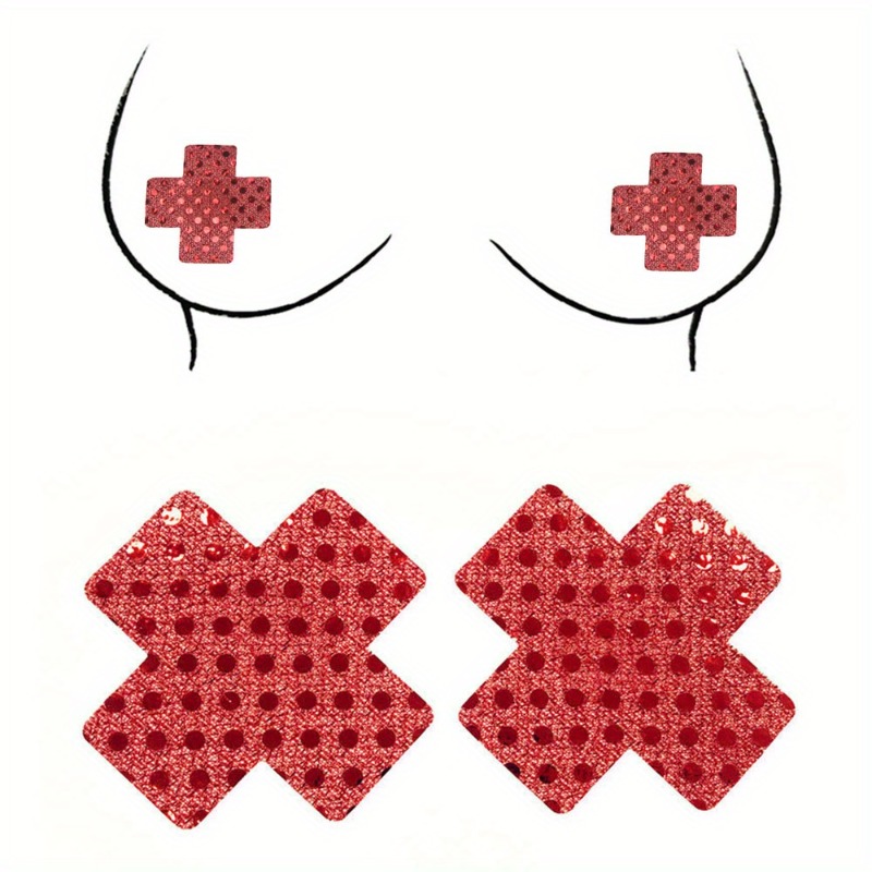 Nipple Cover Pasties - 적십자 디자인 니플 커버 방수 미끄럼