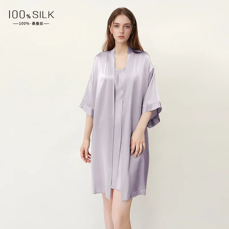 여성용 순수 뽕나무 실크 목욕 가운 우아한 긴소매 기모 - Robe Silk Women 리뷰 및 가격