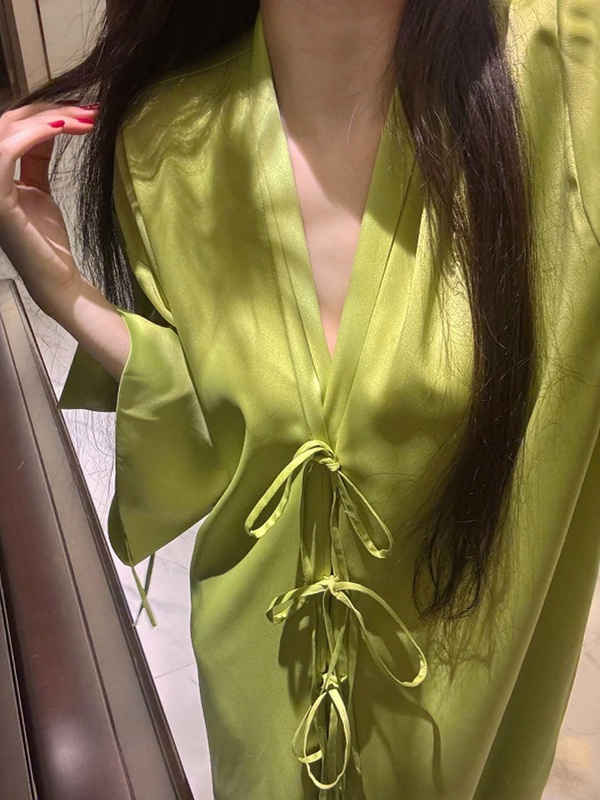 경량 긴팔 아이스 실크 오픈 가디건 로브 여성 여름 피 - Robe Silk Women 리뷰 및 가격